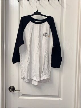 San Diego Raglan Long Sleeve Tee - Black & White